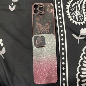 Butterfly Design IPhone 12 Plus Case - Pink